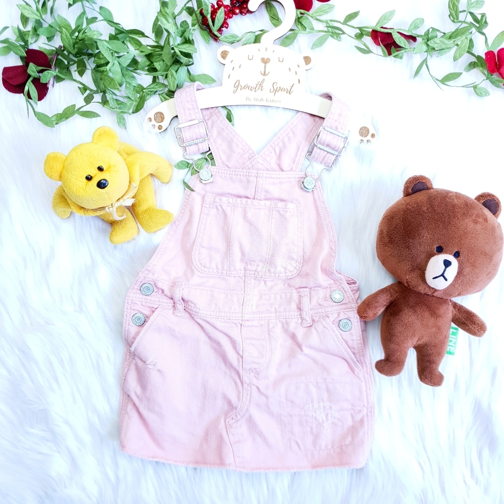 GAP Baby Girl Ribbed Overall Dress 18-24M
